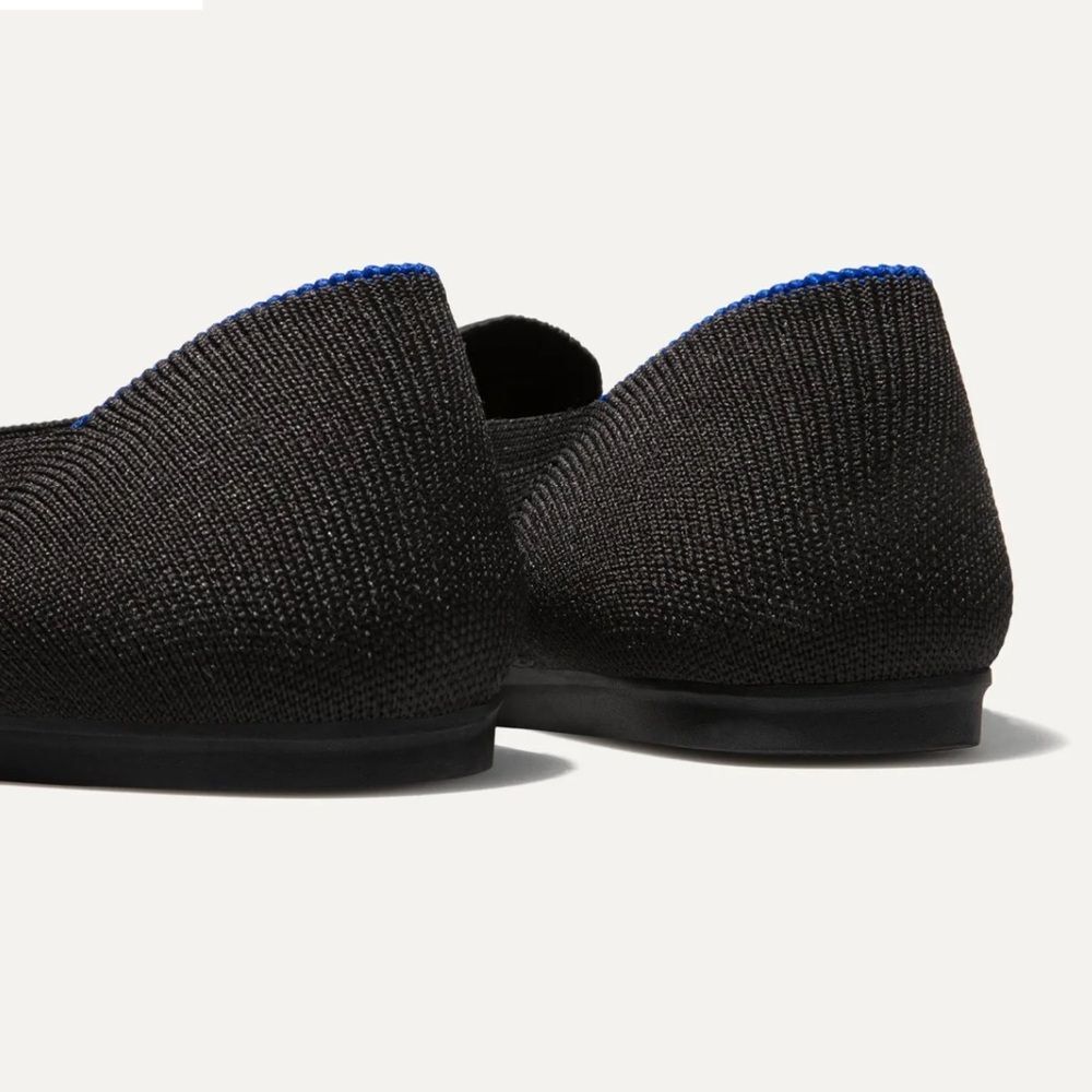 Rothy's Black Flats with Blue Trim - Picture 9 of 12
